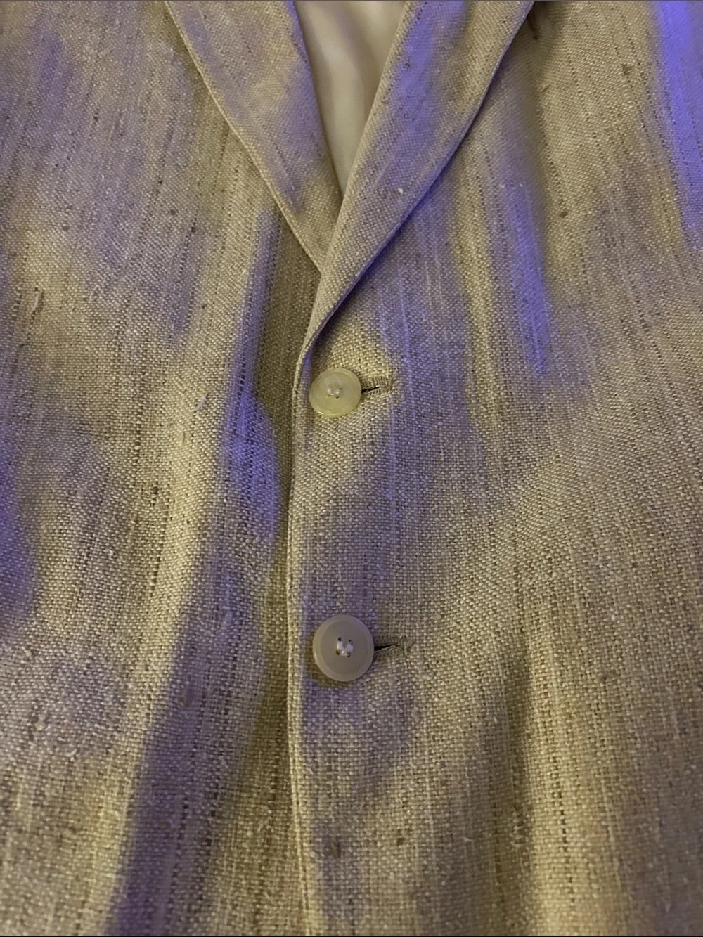 Stunning Savile Row Men's 46R Classic Cream Blazer Linen-Blend Textured Jacket